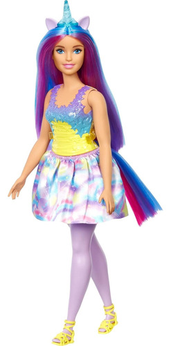 Muñeca Barbie Dreamtopia Unicorn Fashion Con Cabello Azul Y