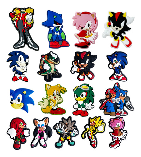 16pcs Zapatos De Decoración Para Pines Sonic
