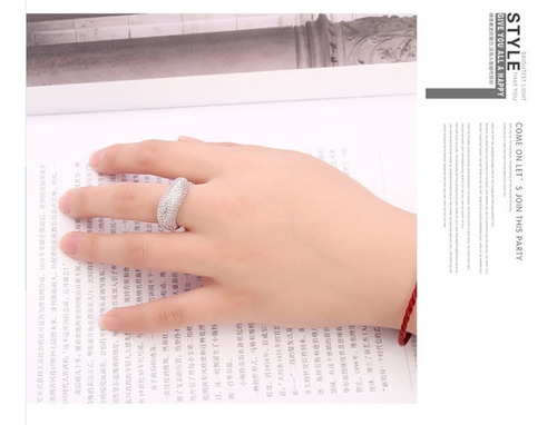 Imagen 2 de 2 de Anillo De Chapa De Oro Con Zirconia - 1105