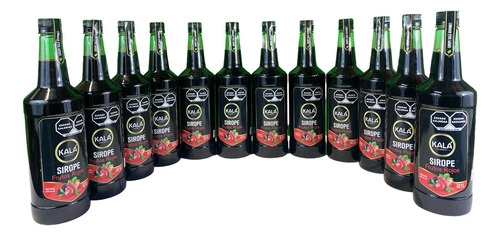 Kit Jarabe Gourmet Kala Frutos Rojos 12 Botellas 1l