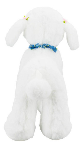 Cachorro Branco Poodle Bandana 30cm - Pelúcia