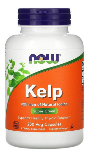 Kelp Alga Fonte De Lodo 325mcg Now Foods 250cps Importado 