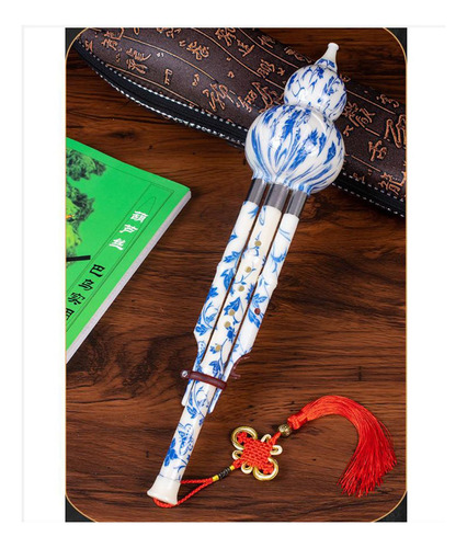 Flauta Hulusi China De Calabaza Hlute Con Tecla B Multicolor