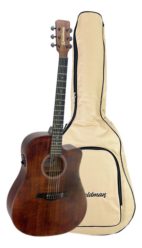 Violão Eletroacústico Waldman Dcex-1041 Br C/ Bag Cor Brown Material Do Diapasão Tech Rosewood Orientação Da Mão Destro