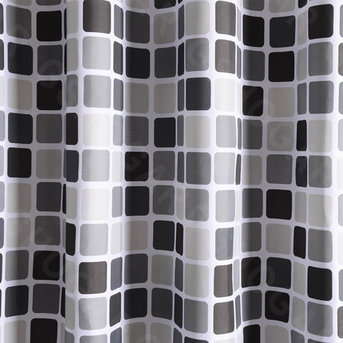 A Cortina Ducha Baño Poliester Tela Lavable Modernas Mosaico