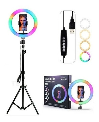 Aro De Luz Led Fotografía Iluminador Trípode Rgb