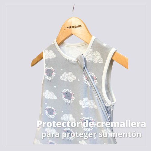 Pijama Saco De Dormir Algodón Niños Pie Antideslizante Gris