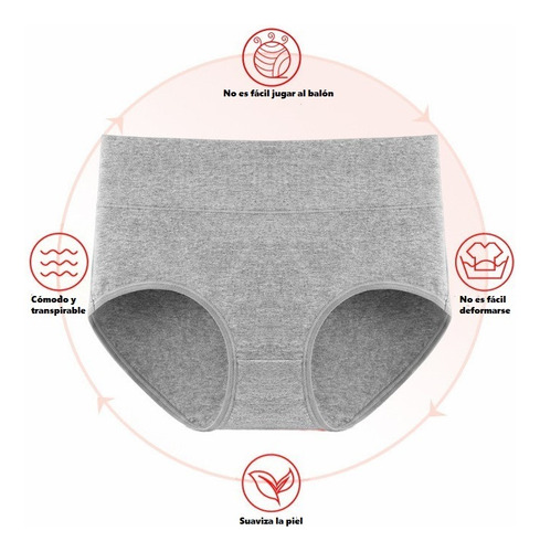 Bragas De Algodón De Cintura Alta De Talla Grande Para Mujer