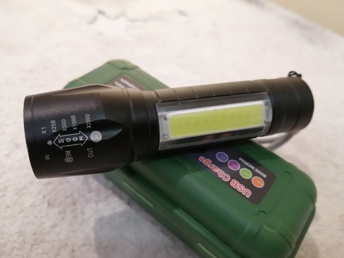 Imagen 3 de 7 de Foco Linterna Tactica 2lms En Estuche 5v Recargable Lit