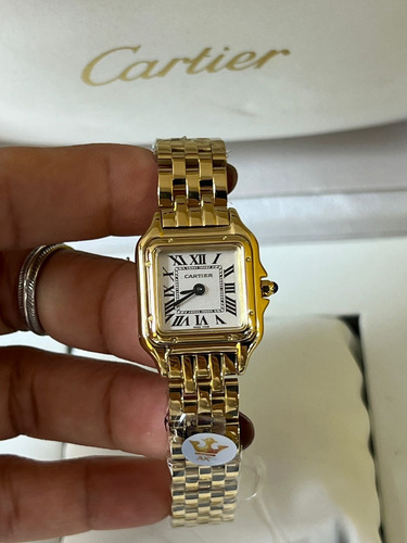Relógio Cartier Panthere 18k Todo Dourado 22mm Pequeno Dourado Dourado Branco (Recondicionado)