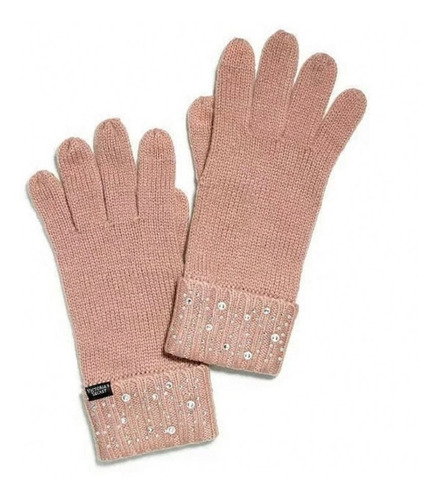 Guantes Con Brillos Victoria's Secret Rosa