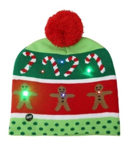 Gorro Navideño Luz Led 3 Cambios + Regalo 