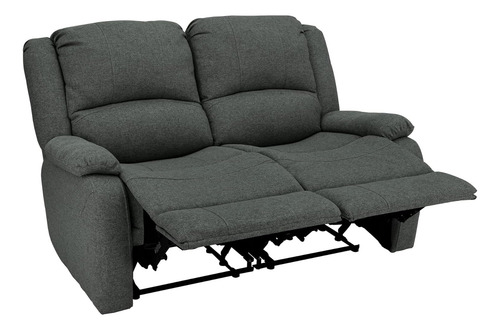 Sofá Reclinable Biplaza Rv; Recpro; Tela Suprima; Gris Fósil