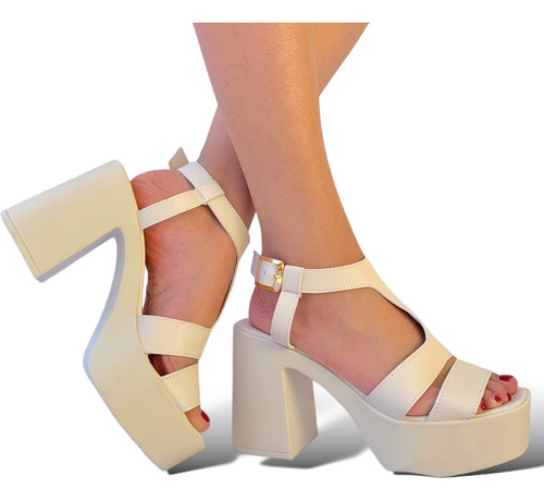 Sandalias Con Tacón Ancho De Mujer Super Cómodas Colores