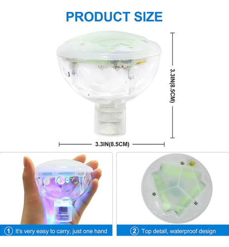 Luz Solar Flotante K Night Light Para Estanque, Que Cambia D