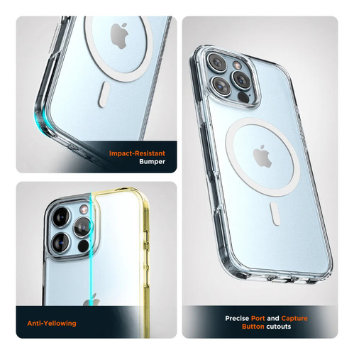 Unda Transparente Magsafe Para Iphone 15 Pro Max, Resistente Transparente Iphone 15 Promax