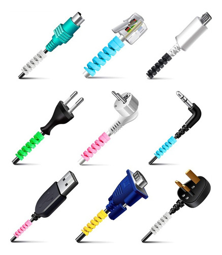 Protetor De Cabo Fio Carregador Usb Fone De Ouvido 4 Peças