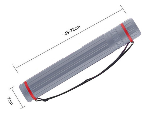 Tubo Telescópico Para Póster De Documentos Con Correa Gris
