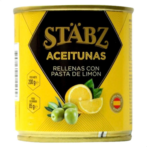 Imagen 2 de 7 de Aceitunas Rellenas Con Pasta De Limon Stabz - Origen España