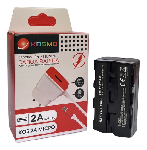 1bateria Usb Np-f550 2600mah Para Iluminadores + Cargador 2a