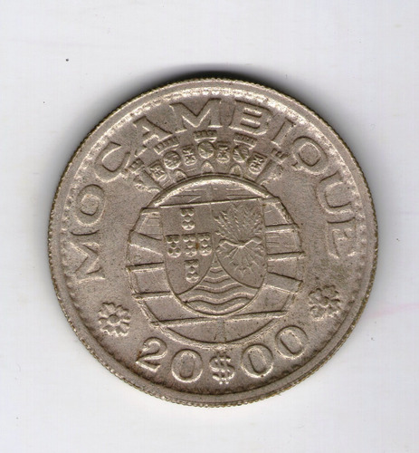 Mozambique Moneda 20 Escudos 1952 Plata Km#80 - Argentvs
