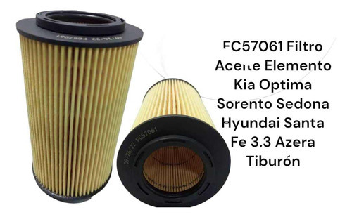 Filtro De Aceite (elemento) Kia Optima Sorento Sedona Hyunda