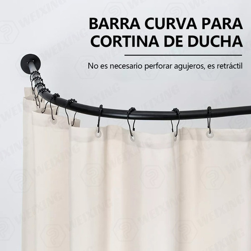 Barra De Cortina De Ducha Extensible En Forma De L 100-150cm