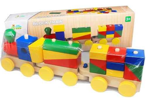 Tren Apilable De Madera Para Niños De 16 Pulgadas, Tren De J