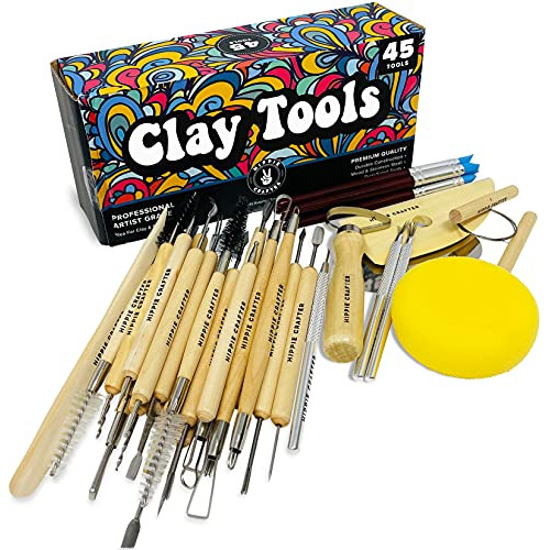 Pottery Tool Kit And Polymer Clay Tools Set For Modelin...