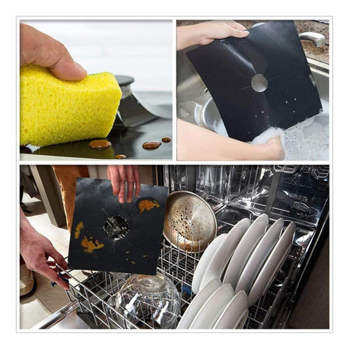 . 8pcs Quemador De Estufa Reutilizable Cubre Los Protectore