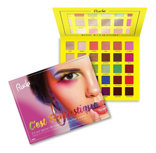 Paleta C'est Fantastique 30 Sombras Para Ojos  Rude Cosmetics Alta Pigmentación