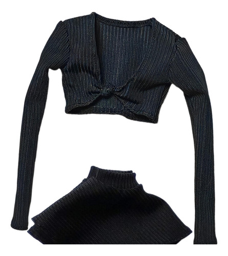 Falda Para Mujer A Escala 1:6, Vestido Informal Retro Negro