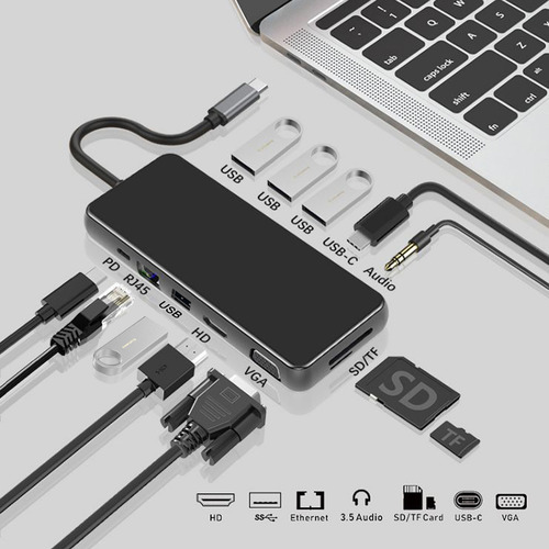 Adaptador Multipuerto De Estación De Acoplamiento Usb C Tipo