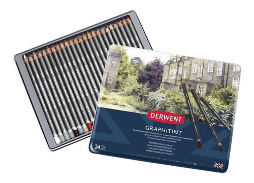 Lapices Derwent Graphitint X 24 Caja Metalica Color Tint