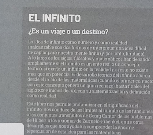 Libro Grandes Ideas De Las Matemáticas N 12. El Infinito.