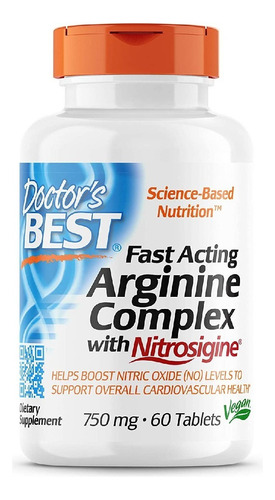 Complejo De Arginina 750 Mg Doctor's Best 60 Tabletas Sabor Neutro