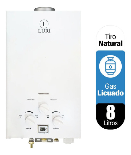 Calefon Gas Licuado 8 Litros Tiro Natural Luri Gas Glp