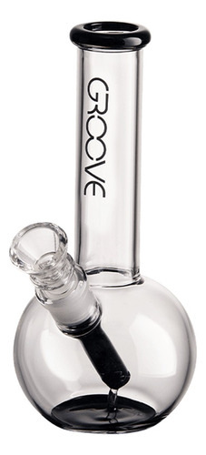 Groove® Round Tube 7 Boroglass Bong Prime Black Asscents