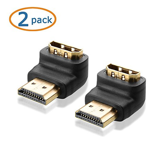 Adaptador Hdmi De Ángulo Recto 90° Con 4k Y Hdr - 2 Unidades