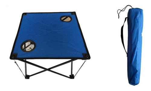 Mesa De Playa Tela Plegable Camping 50x50 Con Bolso