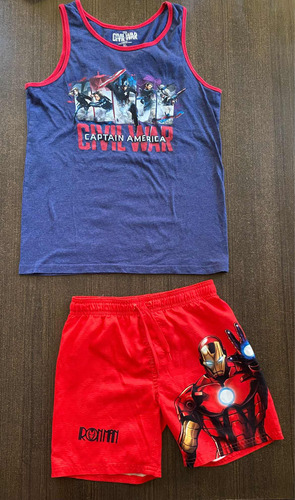 Combo Niño Talle 10 Marvel Avengers Malla + Remera Musculosa