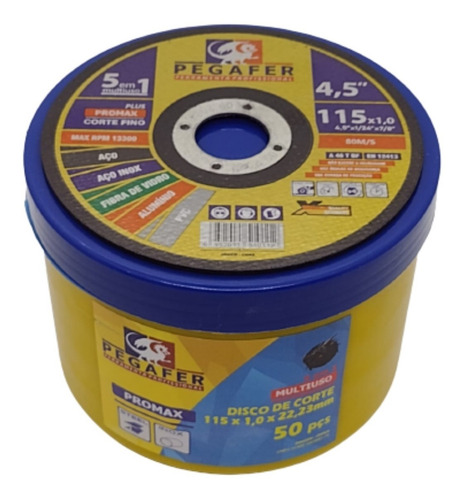 Imagem 3 de 5 de Disco De Corte Fino Inox 4.1/2 X 1,0 Esmeriladeira C/ 10 Und