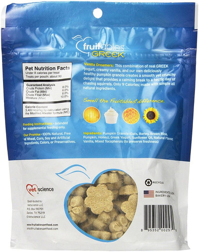 Fruitables Griego Yogur De Vainilla Trata De Perro Crujiente