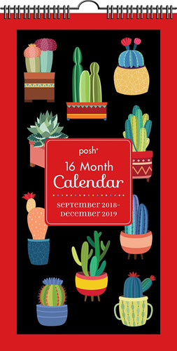 Posh: Succulents 16-month 2018-2019 Wall Calendar