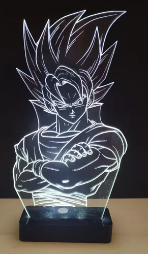 Luminária Led 3D, Gohan, Goku, 16 cores, Filho do Goku, Dragon Ball, Dragon  Ball Z, Abajur