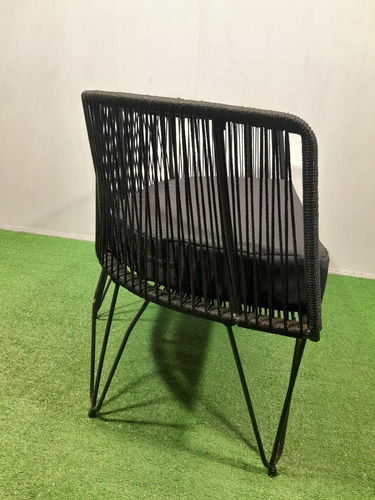 Sillón Acapulco Gervasoni Doble Con Almohadon Exterior Patio Color Negro Lisa