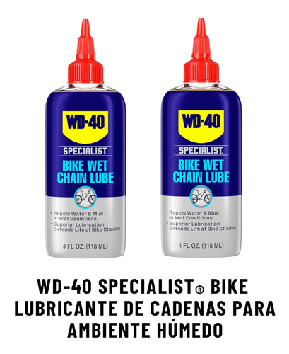 Wd-40 Bike Lubricante Húmedo De Cadena Bicicleta (2pz)