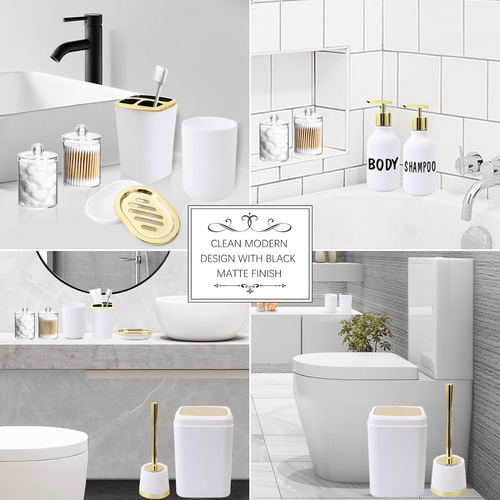 Juego De Accesorios De Baño Blanco, Juego De Decoración De B