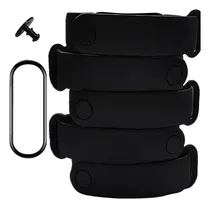 Comprar 5 Pulseiras Preta Para Mi Band 5 E Mi Band 6 + 1 Película 3d