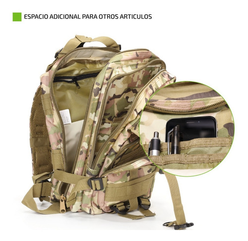 Imagen 4 de 8 de Mochila Tactica De Camping 30 Litros Femmto Mochilero Viaje